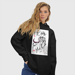 Толстовка оверсайз женская Киётака Аянокоджи арт, цвет: черный — фото 2