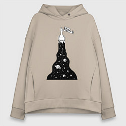 Женское худи оверсайз Художник космонавт