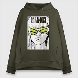 Толстовка оверсайз женская Paramore - Hayley Williams, цвет: хаки