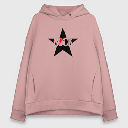 Женское худи оверсайз Rock star in black red