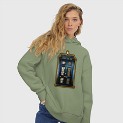 Толстовка оверсайз женская Tardis Sherlock, цвет: авокадо — фото 2