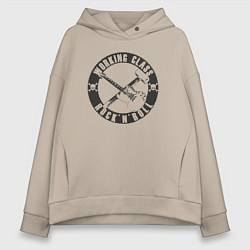 Женское худи оверсайз Рабочий класс рок-н-ролл