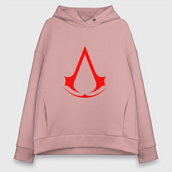 Женское худи оверсайз Red logo of assassins