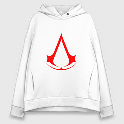 Толстовка оверсайз женская Red logo of assassins, цвет: белый