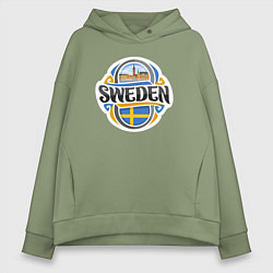 Толстовка оверсайз женская Sweden, цвет: авокадо
