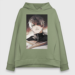 Толстовка оверсайз женская Реинкарнация безработного Рудеус Грейрат, цвет: авокадо