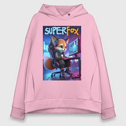 Женское худи оверсайз Super fox gamer - ai art fantasy