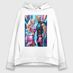 Женское худи оверсайз Barbie and Ken - ai art fantasy