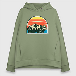 Женское худи оверсайз Медведь и горы