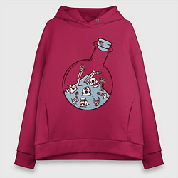 Женское худи оверсайз Скелеты в колбе