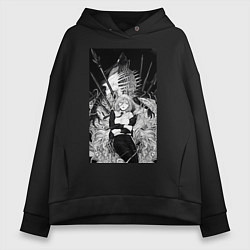 Женское худи оверсайз Человек-бензопила Пауэр Охотница на демонов