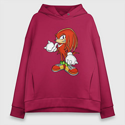 Толстовка оверсайз женская Ехидна Наклз - соник, цвет: маджента