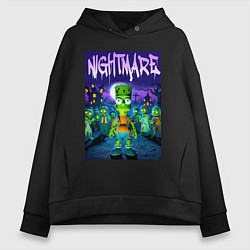 Женское худи оверсайз Zombie Bart Simpson - nightmare