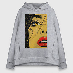 Женское худи оверсайз Женский портрет поп-арт