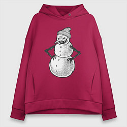 Женское худи оверсайз Злобный снеговик