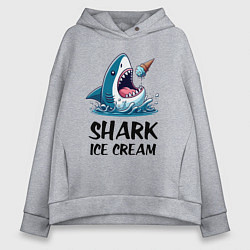 Женское худи оверсайз Shark ice cream - ai art