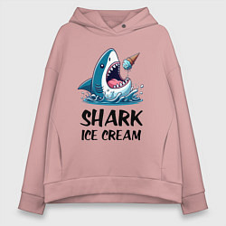 Женское худи оверсайз Shark ice cream - ai art