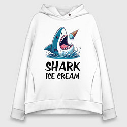 Женское худи оверсайз Shark ice cream - ai art