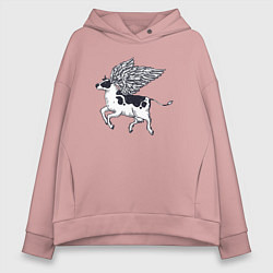 Женское худи оверсайз Крылатая корова
