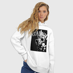 Толстовка оверсайз женская Моя геройская академия комментатор, цвет: белый — фото 2