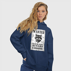 Толстовка оверсайз женская Разыскивается енот, цвет: тёмно-синий — фото 2