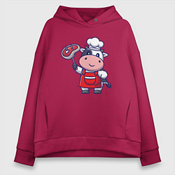 Женское худи оверсайз Коровка повар