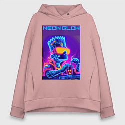 Женское худи оверсайз Bart Simpson - neon fantasy ai art