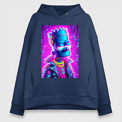 Женское худи оверсайз Кибер Барт цвета ультрамарин - нейросеть