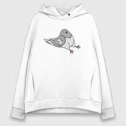 Женское худи оверсайз Сидящий голубь