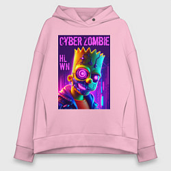 Женское худи оверсайз Bart Simpson cyber zombie - halloween ai art