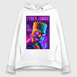 Женское худи оверсайз Bart Simpson cyber zombie - halloween ai art