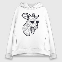 Женское худи оверсайз Козлик в очках