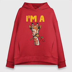 Женское худи оверсайз Жираф с розой