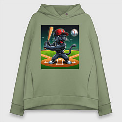 Женское худи оверсайз Пантера - баттер бейсбольной команды