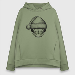 Женское худи оверсайз Змея новогодняя