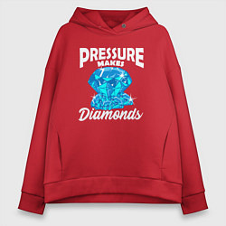 Женское худи оверсайз Pressure makes diamonds