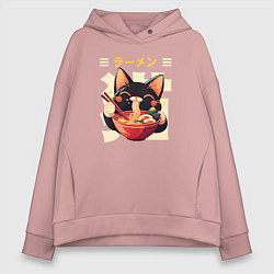 Женское худи оверсайз Ramen and cat