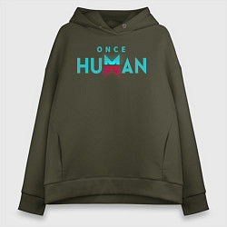 Женское худи оверсайз Once human logo