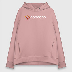 Толстовка оверсайз женская Concord logo game, цвет: пыльно-розовый