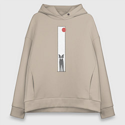 Женское худи оверсайз Хитрая лиса в рамке