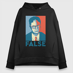 Толстовка оверсайз женская Dwight false - офис, цвет: черный