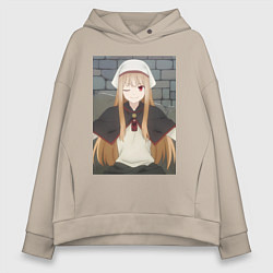 Женское худи оверсайз Волчица и пряности Холо в платке