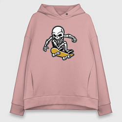 Женское худи оверсайз Скелетик скейтер