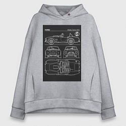 Толстовка оверсайз женская Ford shelby cobra, цвет: меланж