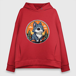 Женское худи оверсайз Звездный волчонок