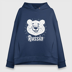 Женское худи оверсайз Россия и медведь