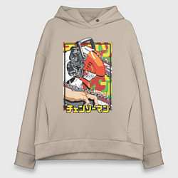 Женское худи оверсайз Человек-бензопила Денджи перевоплощенный