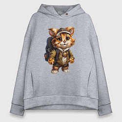 Женское худи оверсайз Тигрёнок-турист