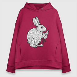 Женское худи оверсайз Зайчик и морковка