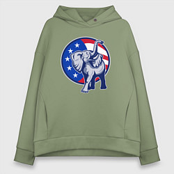 Женское худи оверсайз USA elephant